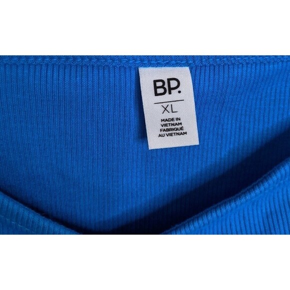 Bp Blue Ribbed Ruffle Strap Ruched V-Neck Tank Top Basic XL - Picture 5 of 5